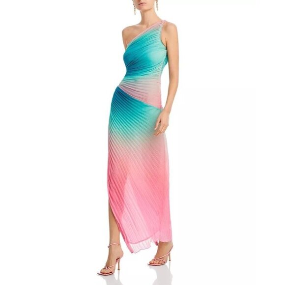 Rococo Sand Maxi Dress in Ombre Small New Womens One Shoulder Cocktail - Picture 8 of 16